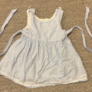 Charming Blue and White Kids Casual Dress